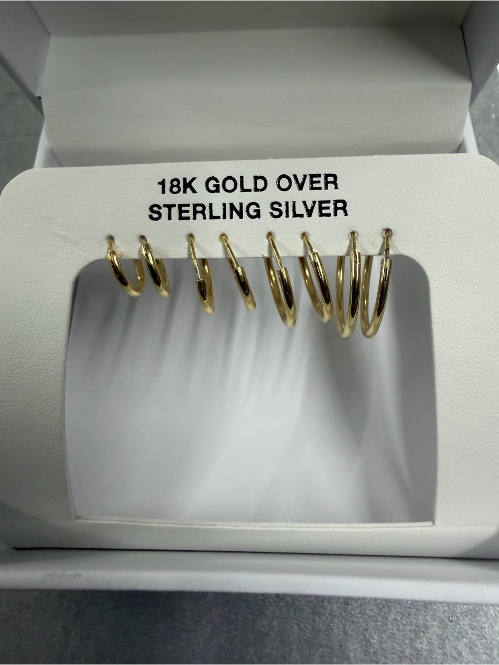 Macy's 18K Gold Over Sterling Silver Hoop Earring Set - Gold